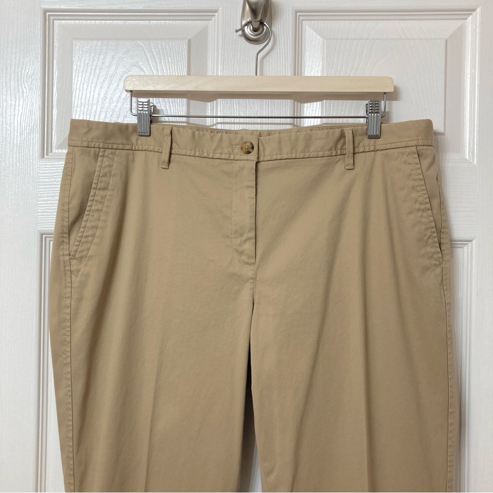 Talbots Women’s Tan Straight Leg Relaxed Chino Pants Size 16 Office Career Work - Picture 3 of 9